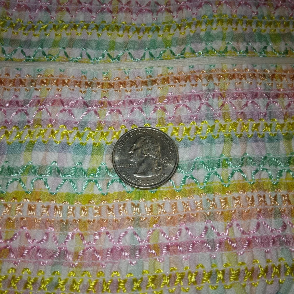 Pop Smocked Seersucker Pastel Gingham with 6 inches of Smocking. 8 Yard Bolt